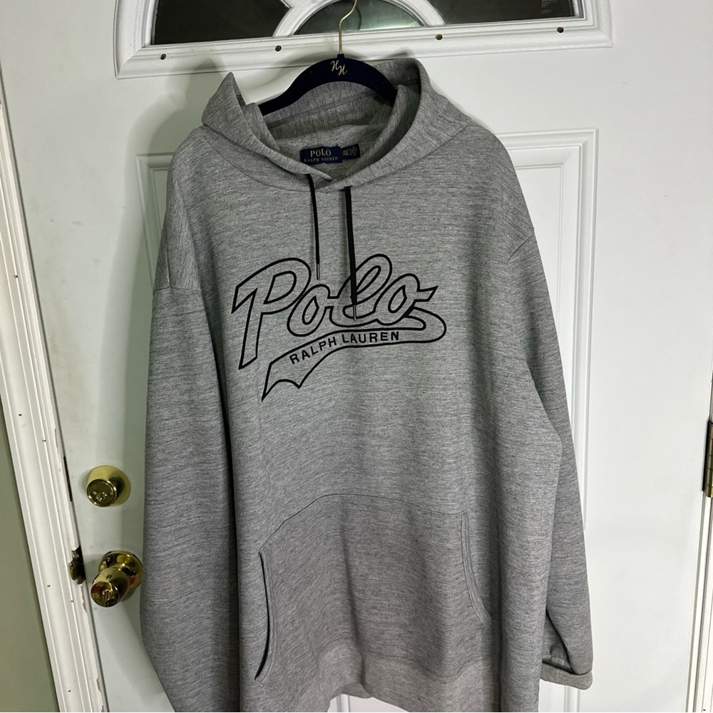 Ralph Lauren Men's Heather Gray Polo Hoodie 2xlg, Embroidered - Picture 3 of 9